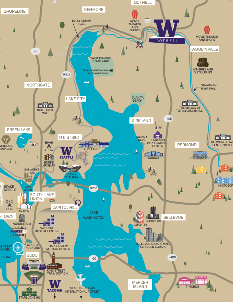 map of Bothell Washington area